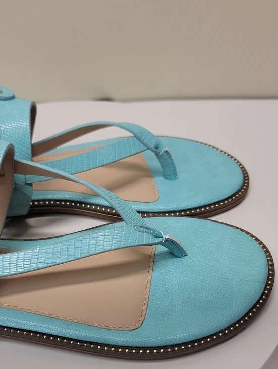 JOURNEE TURQUOISE NEW IN BOX T-POST SANDAL SZ 7 - Picture 7 of 12
